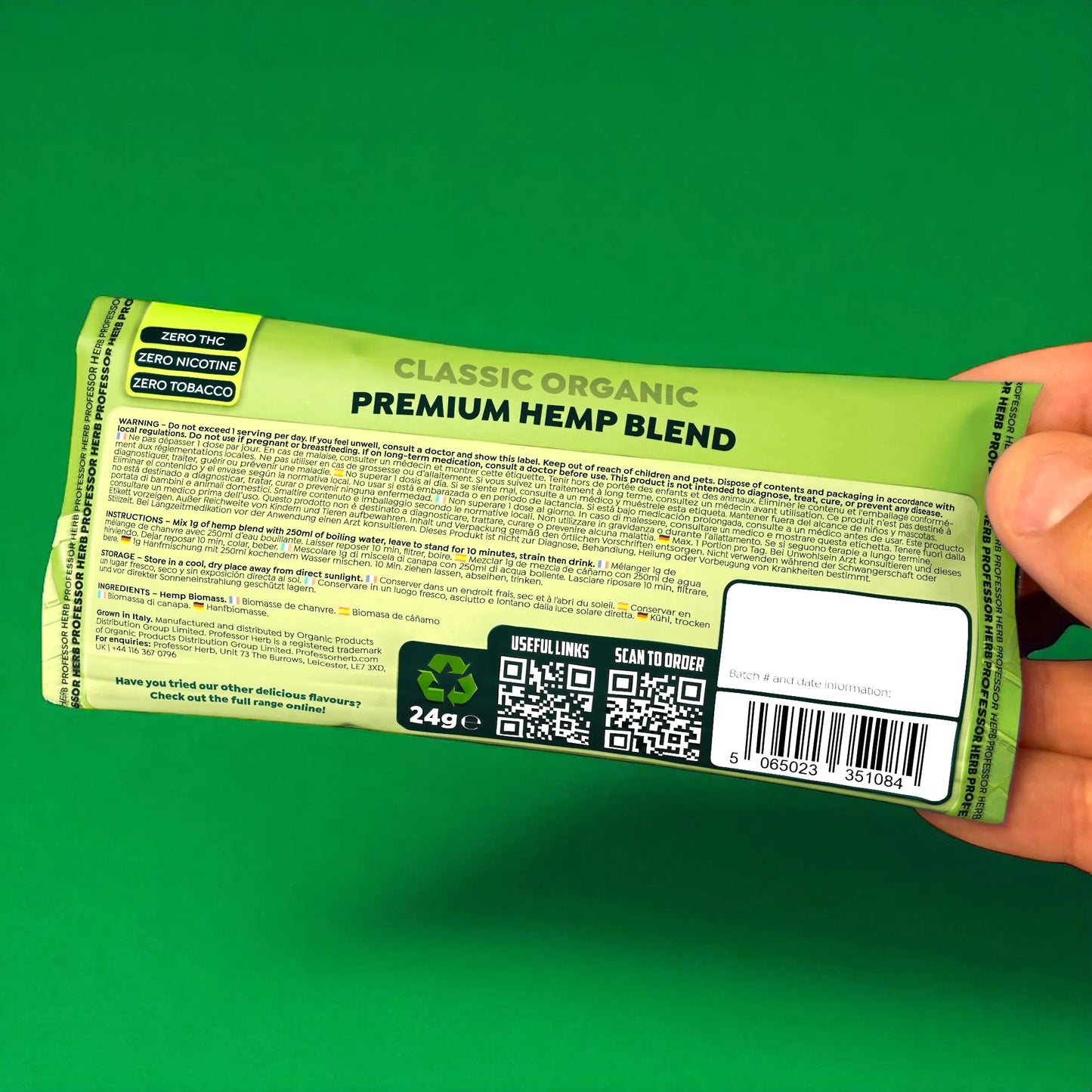 Professor Herb Premium Hemp Blend (Classic Organic) — 24g